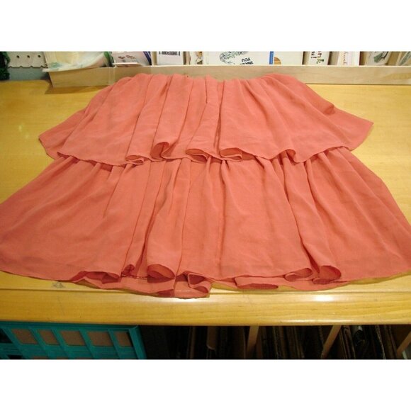 NEW H&M Womens Dress Size 8 Coral Crossover Back Tier Ruching Zip-up Back V-Neck - Picture 16 of 16